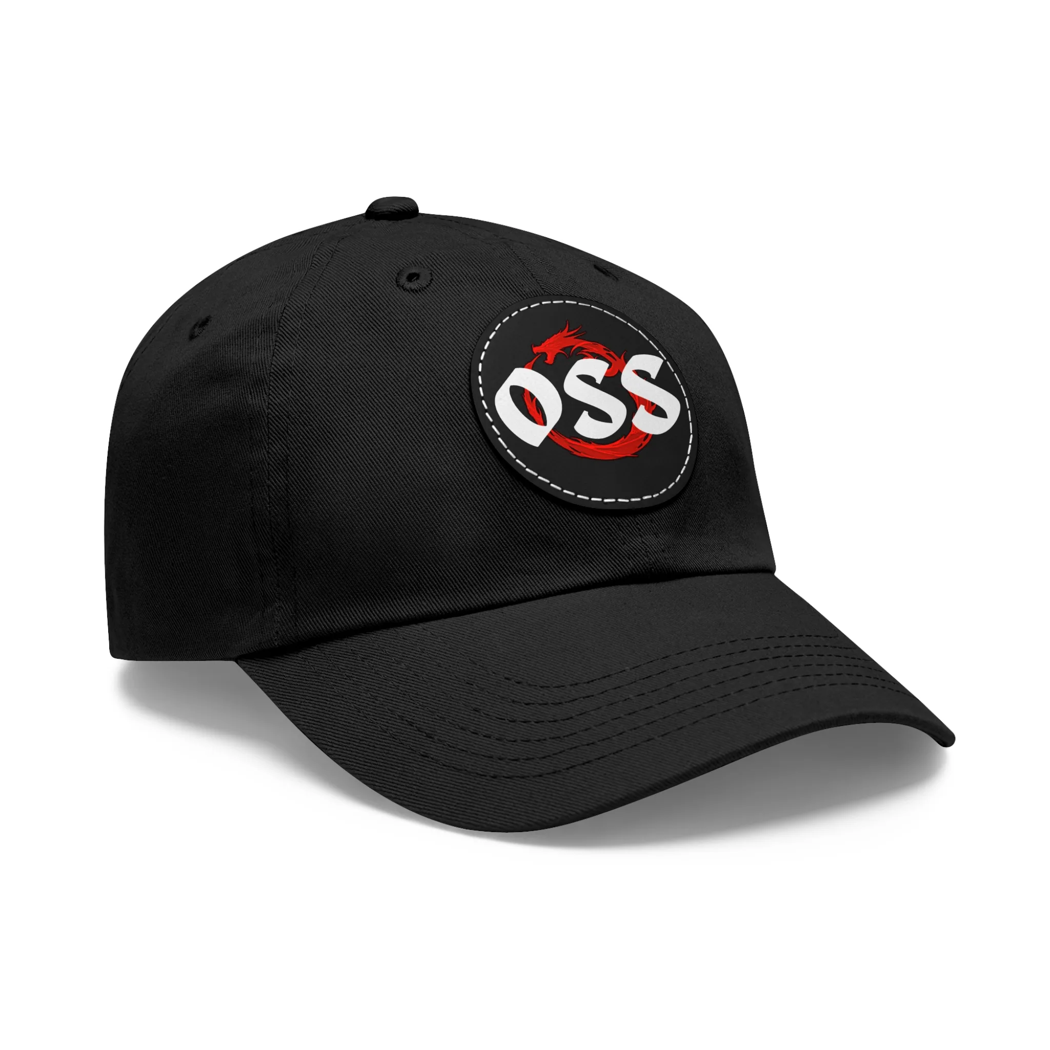 "OSS" Hat with Leather Patch (Round)